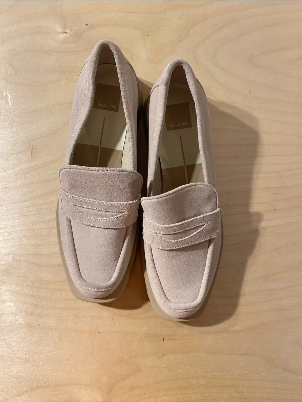 Dolce Vita Blush Pink Suede Penny Loafers 10 (SJ)